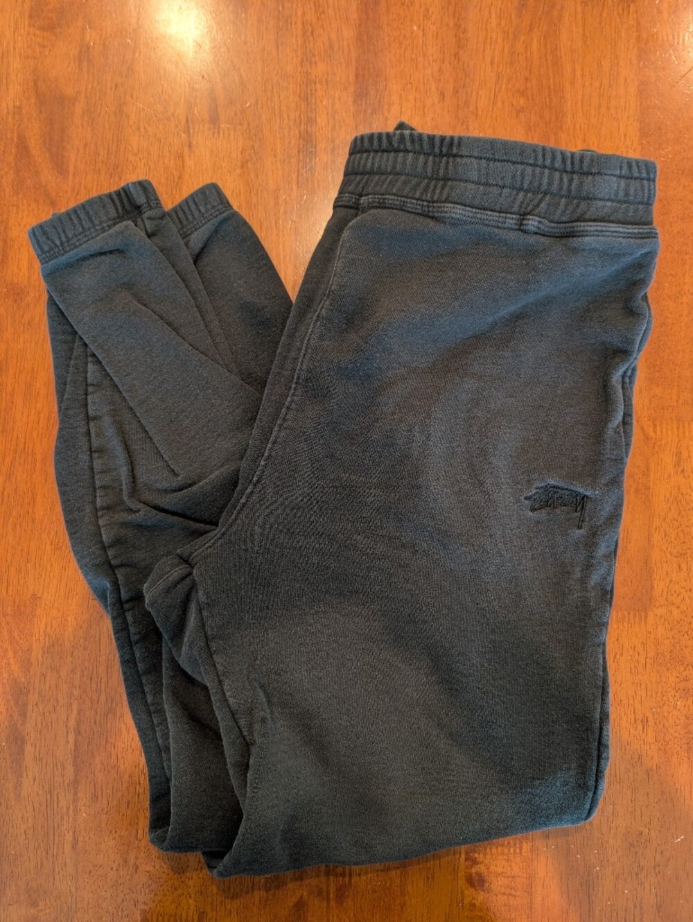 Stussy Mens Gray Sweatpants Embroidered Logo Drawstring Elastic Waist L